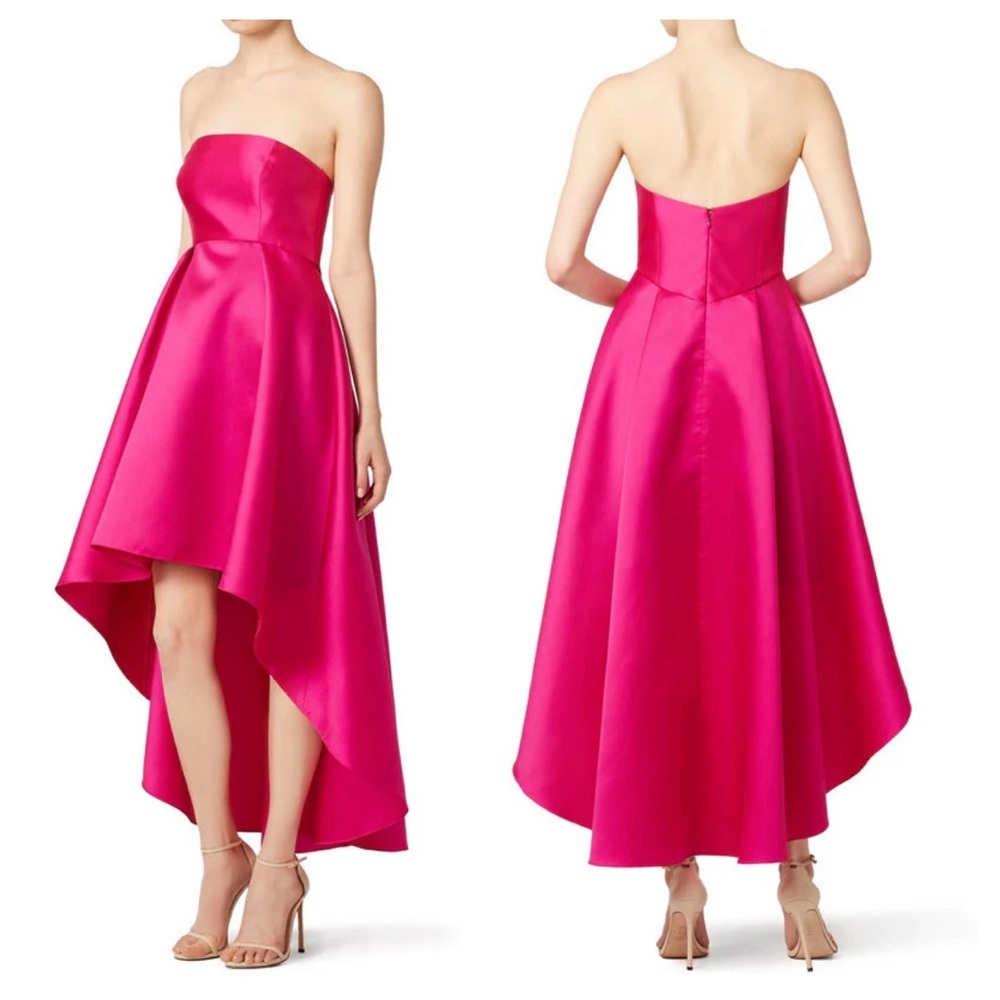 SLATE & WILLOW dress pink size 6 Peek Around high low strapless formal prom EUC